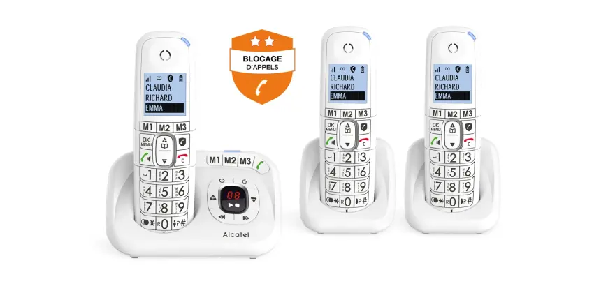 Téléphone sans fil Alcatel DECT XL785 Trio avec Répondeur, Grand Ecran et grandes touches
