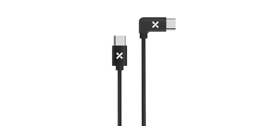 Câble téléphone portable Wefix Cable coude USB-C vers USB-C 1M Noir