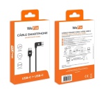 Câble téléphone portable Wefix Cable coude USB-C vers USB-C 1M Noir