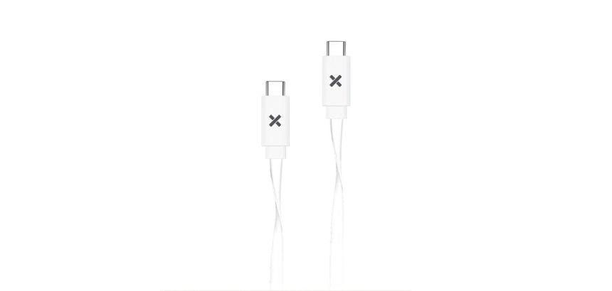 Câble téléphone portable Wefix Cable Plat USB-C vers USB-C 1M Blanc