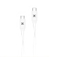Câble téléphone portable Wefix Cable Plat USB-C vers USB-C 1M Blanc