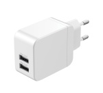Chargeur pour téléphone mobile Wefix Chargeur secteur double USB-A 2.4A Blanc