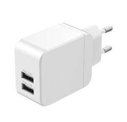Chargeur pour téléphone mobile Wefix Chargeur secteur double USB-A 2.4A Blanc