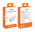 Chargeur pour téléphone mobile Wefix Chargeur secteur double USB-A 2.4A Blanc