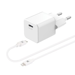 Chargeur pour téléphone mobile Wefix Chargeur secteur 20W + Cable Lightning 1m Blanc