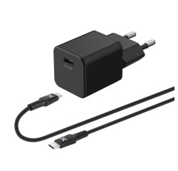 Chargeur pour téléphone mobile Wefix Chargeur secteur 20W + Cable USB-C 1m Noir