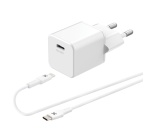 Chargeur pour téléphone mobile Wefix Chargeur secteur 20W + Cable USB-C 1m blanc