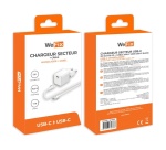 Chargeur pour téléphone mobile Wefix Chargeur secteur 20W + Cable USB-C 1m blanc