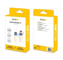 Accessoire TV vidéo Accsup FICHES ANTENNE TV COAXIALE MALE + FEMELLE 9,52 MM