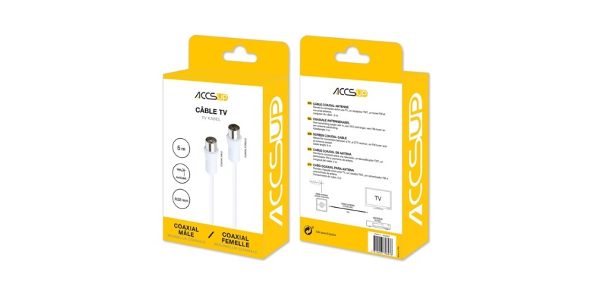 Accessoire TV vidéo Accsup CABLE ANTENNE COAXIAL 5M BLANC