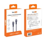Câble téléphone portable Wefix Cable USB-C vers USB-C 60W 1m Bleu