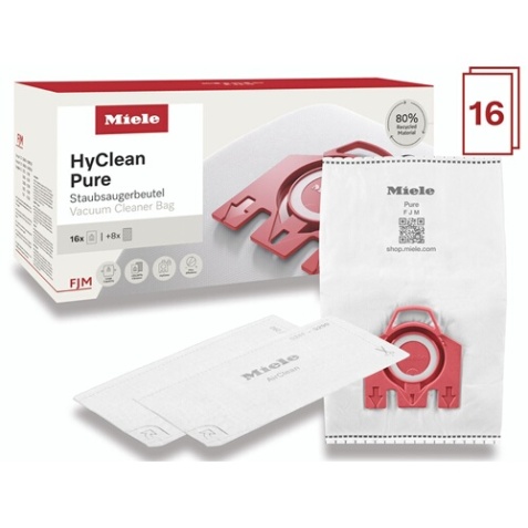Sac aspirateur Miele Pack XXL Hyclean Pure FJM 80% matieres recyclees X16 SACS