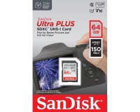 Carte mémoire SD Sandisk Ultra PLUS 64GB SDXC Memory Card 150MB/s