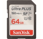 Carte mémoire SD Sandisk Ultra PLUS 64GB SDXC Memory Card 150MB/s