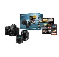 Appareil photo hybride Panasonic Pack G100D + Objectif standard 12-32mm + téléobjectif 45-150mm + focale fixe 25mm F1.7 + formation Jiminy