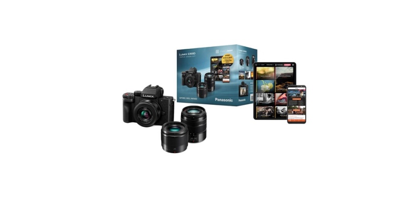 Appareil photo hybride Panasonic Pack G100D + Objectif standard 12-32mm + téléobjectif 45-150mm + focale fixe 25mm F1.7 + formation Jiminy