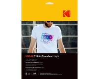 Papier d'impression Kodak Papier transfert textile clair t-shirt, 5 feuilles, compatible avec toutes les imprimantes à jet d''encre