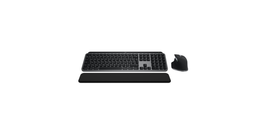 Ensemble clavier et souris Logitech MX Keys S Combo for Mac, clavier et souris sans fil, repose-poignets, clavier retroeclaire, defilement rapide, Bluetooth USB-C