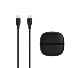Câble téléphone portable Wefix CABLE SILICONE USB-C VERS USB-C 1M NOIR + ETUI DE RANGEMENT