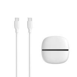 Câble téléphone portable Wefix CABLE SILICONE USB-C VERS USB-C 1M BLANC + ETUI DE RANGEMENT