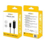 Cables USB Accsup CABLE USB-C VERS HDMI ULTRA HD 4K 1,8M NOIR