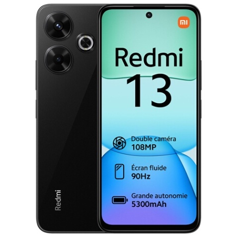 Smartphone Xiaomi Redmi 13 4G 256Go Noir