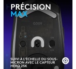 Souris Logitech sans fil G309 LIGHTSPEED, légère, Switchs hybrides LIGHTFORCE, capteur HERO 25K - Noire