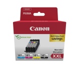 Cartouche d'encre Canon Multipack à haut rendement CLI-581XXL Noir, Jaune, Magenta, Cyan