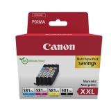 Cartouche d'encre Canon Multipack à haut rendement CLI-581XXL Noir, Jaune, Magenta, Cyan