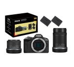Appareil photo hybride Canon Pack EOS R50 + RF-S 18-45mm f/4.5-6.3 IS STM + RF-S 55-210mm f/5-7.1 IS STM + 2eme batterie + chargeur