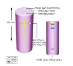 Enceinte sans fil Ultimate Ears MEGABOOM 4, enceinte Bluetooth portable etanche avec un son puissant a 360 degres - Lilas