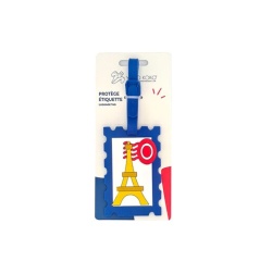 Etiquette de voyage Yello Koko Etiquette baggage Taggy Timbre Parisien Bleu