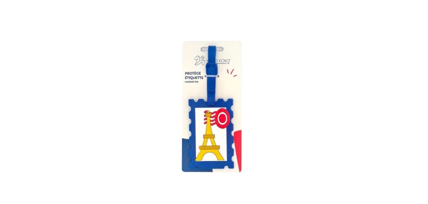 Etiquette de voyage Yello Koko Etiquette baggage Taggy Timbre Parisien Bleu