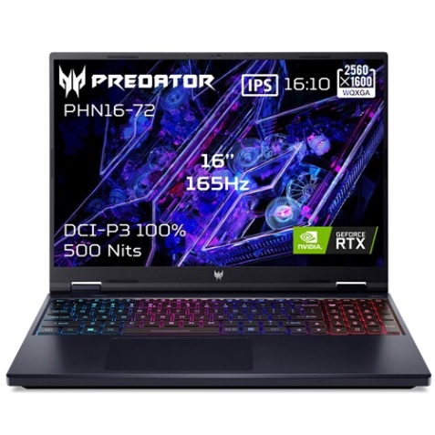 PC portable Acer Gaming Predator Helios Neo 16 PHN16-72-580H 16" WQXGA 165Hz Intel Core i5 14450HX 16 Go RAM DDR5 1 To SSD GeForce RTX 4060