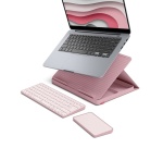 Clavier Logitech Casa Pop-Up Desk Rose, support, clavier sans fil, pavé tactile