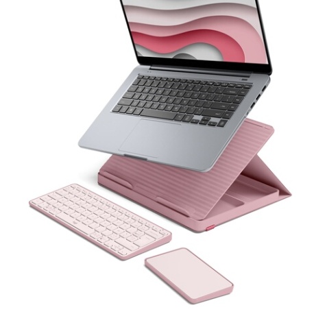Clavier Logitech Casa Pop-Up Desk Rose, support, clavier sans fil, pavé tactile