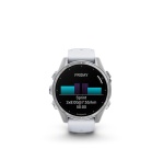 Montre connectée Garmin fenix 8 AMOLED 43mm Acier Silver avec bracelet blanc