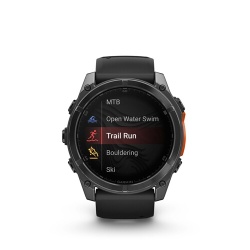 Montre connectée Garmin fenix 8 AMOLED 51mm Acier Gray avec bracelet noir
