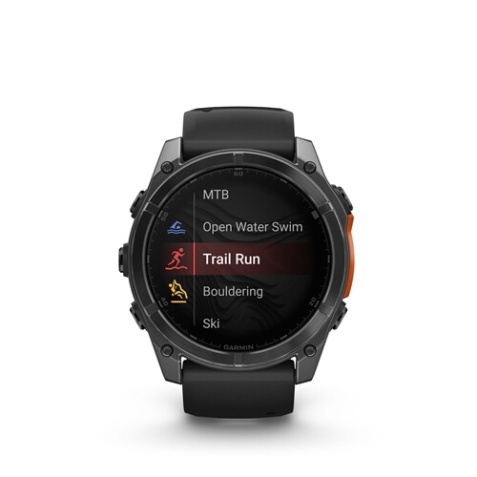 Montre connectée Garmin fenix 8 AMOLED 51mm Acier Gray avec bracelet noir