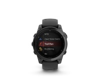 Montre connectée Garmin fenix E AMOLED 47mm Acier Gray avec bracelet noir