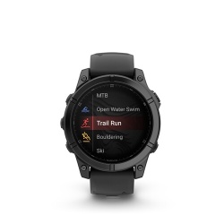 Montre connectée Garmin fenix E AMOLED 47mm Acier Gray avec bracelet noir