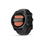 Montre connectée Garmin fenix E AMOLED 47mm Acier Gray avec bracelet noir