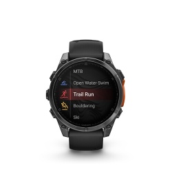 Montre connectée Garmin fenix 8 AMOLED 47mm Acier Gray avec bracelet noir