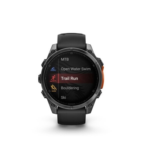 Montre connectée Garmin fenix 8 AMOLED 47mm Acier Gray avec bracelet noir