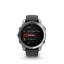 Montre connectée Garmin fenix E AMOLED 47mm Acier Silver avec bracelet Graphite