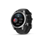 Montre connectée Garmin fenix E AMOLED 47mm Acier Silver avec bracelet Graphite