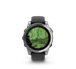 Montre connectée Garmin fenix E AMOLED 47mm Acier Silver avec bracelet Graphite