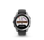 Montre connectée Garmin fenix E AMOLED 47mm Acier Silver avec bracelet Graphite