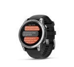 Montre connectée Garmin fenix E AMOLED 47mm Acier Silver avec bracelet Graphite