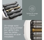 Rasoir électrique Panasonic ES-PV6B-W803 ultra-compact 5 lames et moteur lineaire - blanc